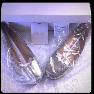 Chloe Lauren Scalloped Metallic Ballerina Glitter